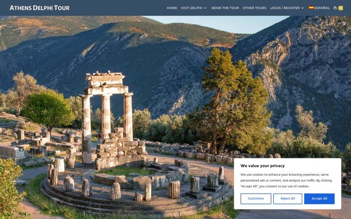 Screenshot of athensdelphitour.com