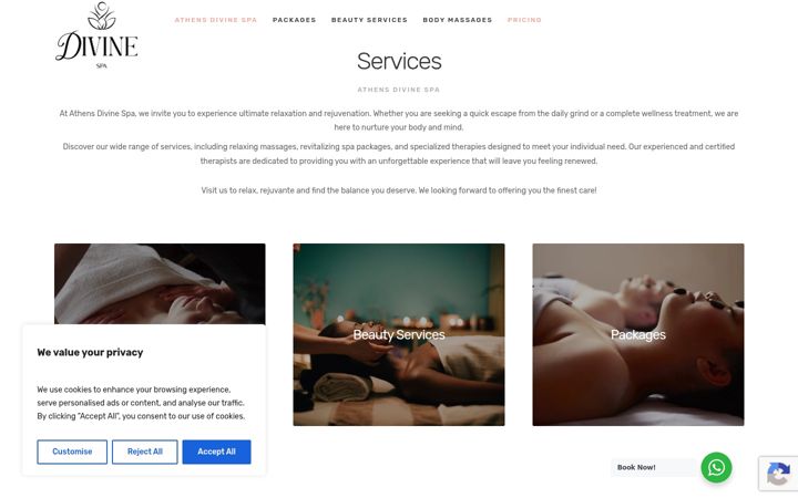 Zrzut ekranu athensdivinespa.gr