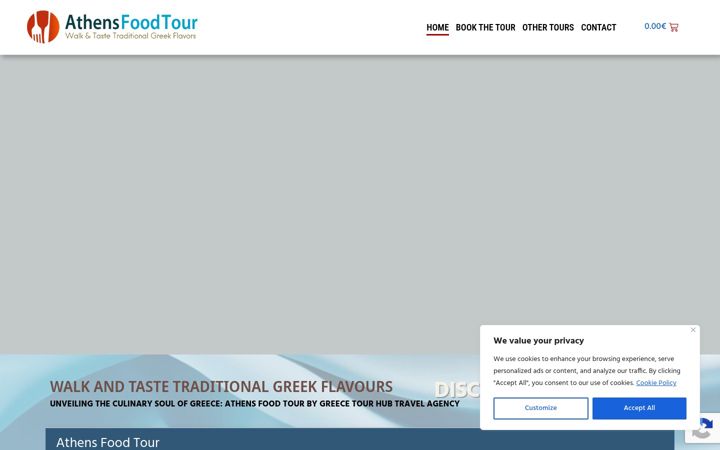 Screenshot of athensfoodtour.com
