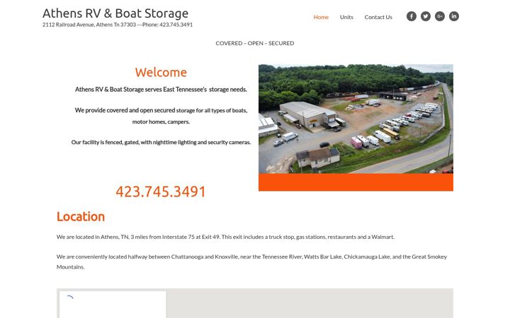 Screenshot of athensrvstorage.com
