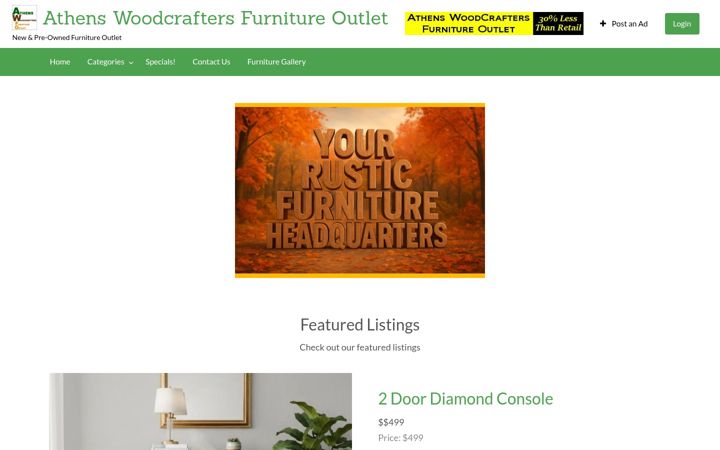 Screenshot of athenswoodcrafters.com