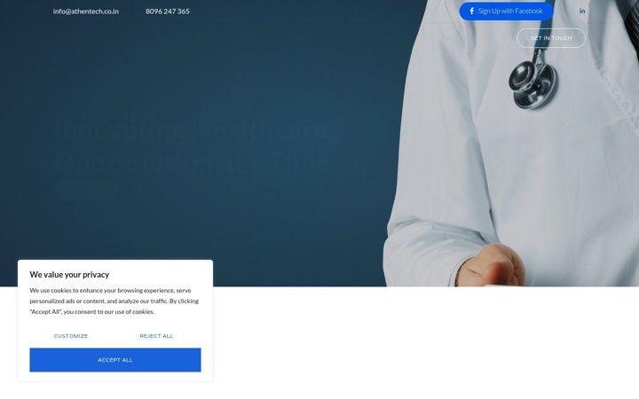 Screenshot of athentech.co.in