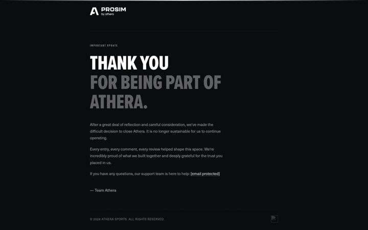 Screenshot of atherasports.com