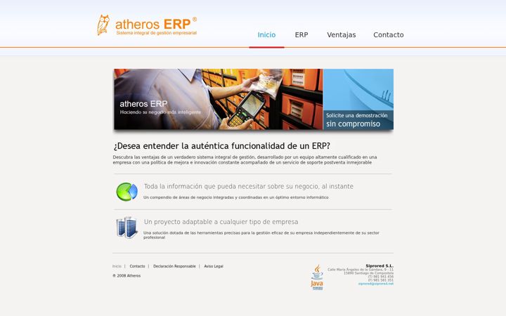 Screenshot of atheros-erp.net