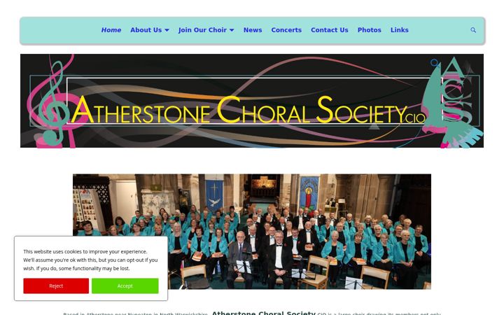 Screenshot of atherstonechoralsociety.uk