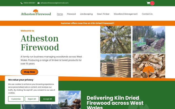 Screenshot of athestonfirewood.co.uk
