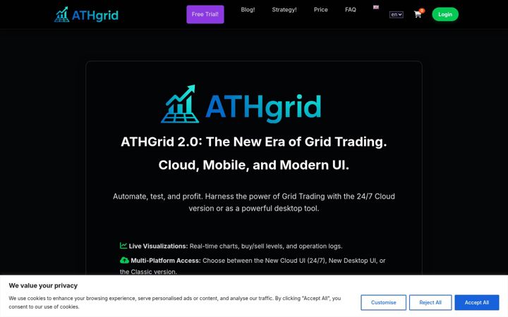 Screenshot of athgrid.com