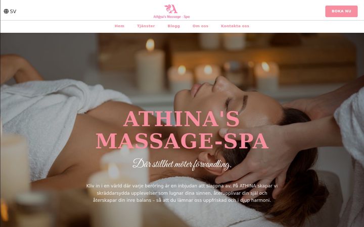 Screenshot of athinamassagespa.com