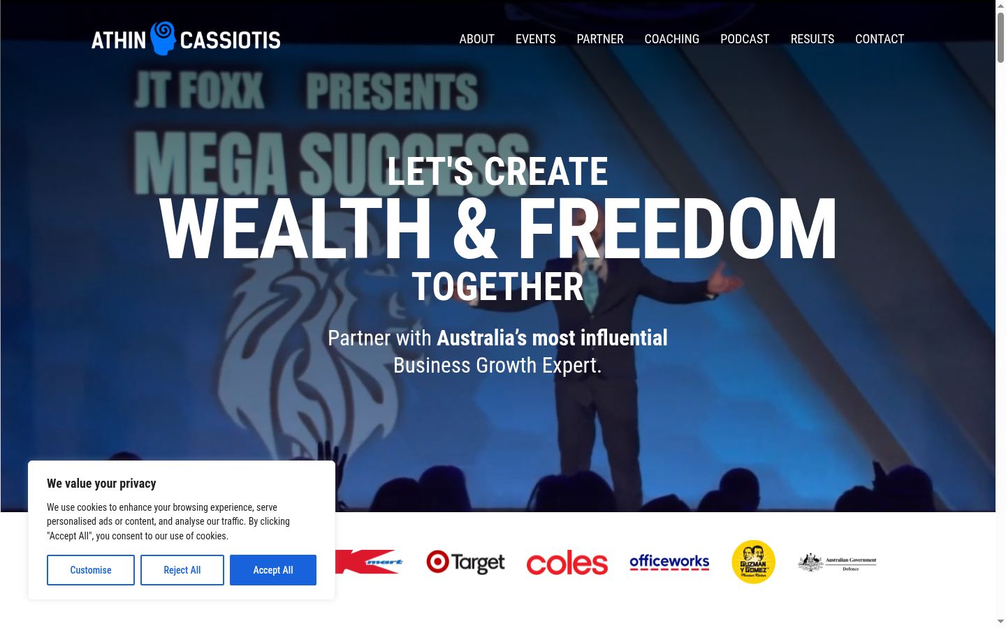 Screenshot del banner di consenso mostrato prima di qualsiasi interazione