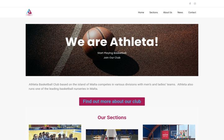 Screenshot ta' athletabasketball.com