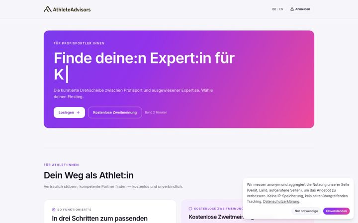 Screenshot of athlete-advisors.com