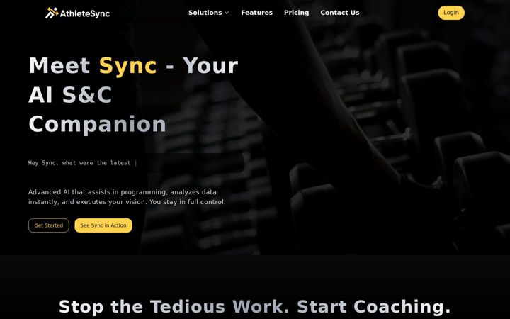 Screenshot of athlete-sync.com