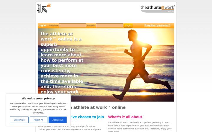 Screenshot of athleteatwork.co.uk