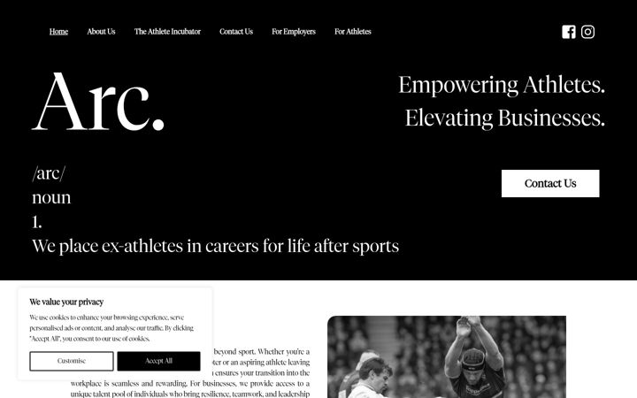 Screenshot of athleterecruitmentcompany.com