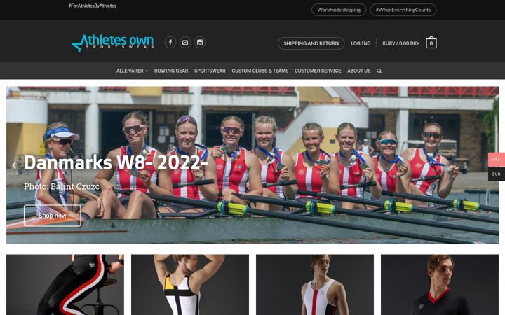 Screenshot of athletesown.dk