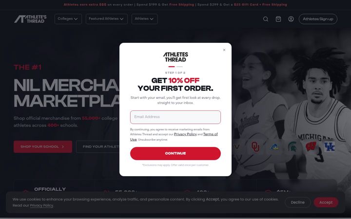 Screenshot of athletesthread.com