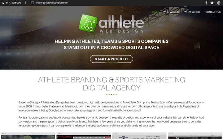 Screenshot of athletewebdesign.com