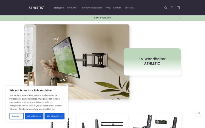 Screenshot of athletic-wandhalterung.de