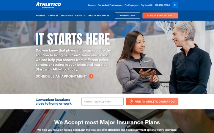 Screenshot of athletico.com