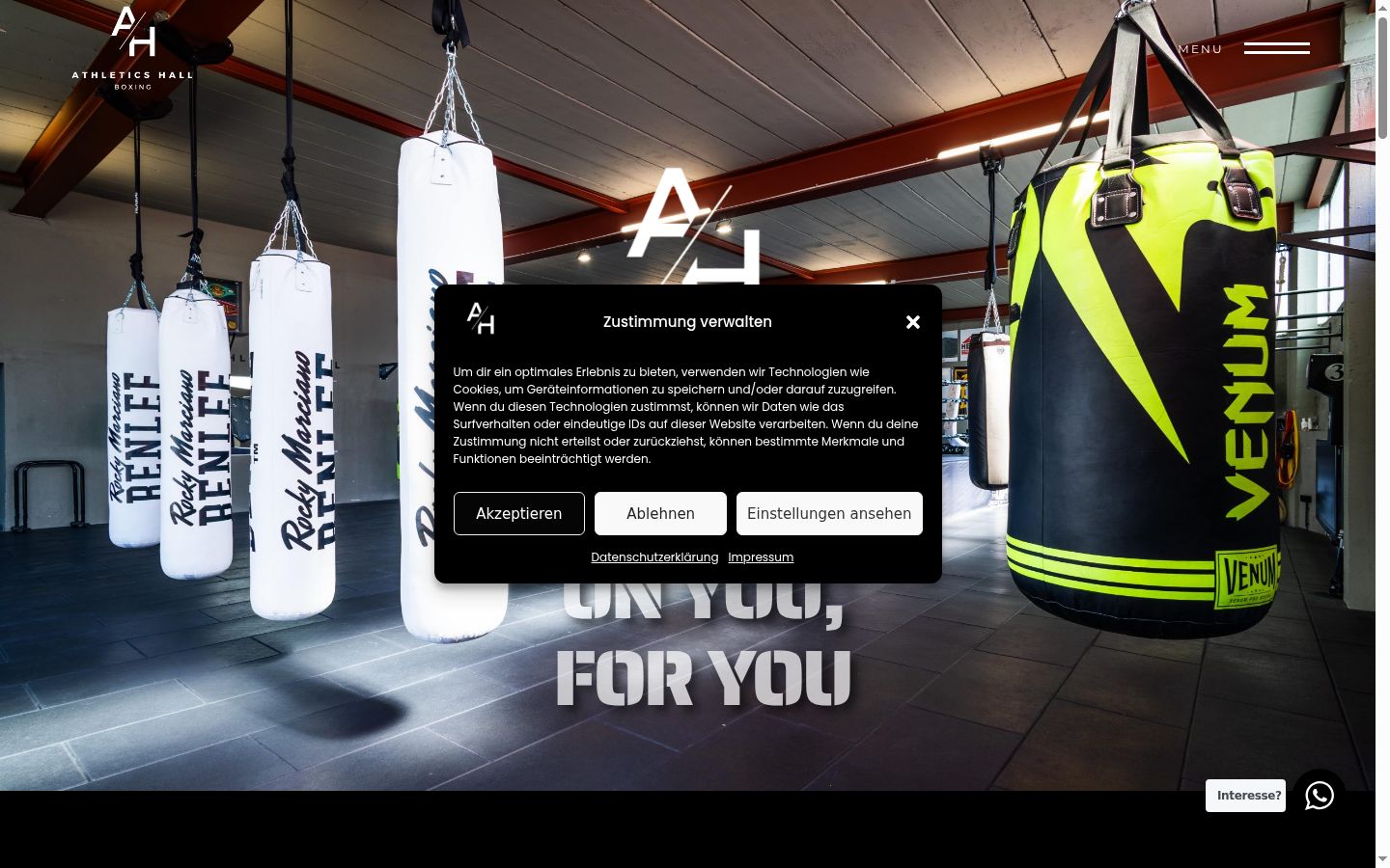 Screenshot of the consent banner shown before any interaction