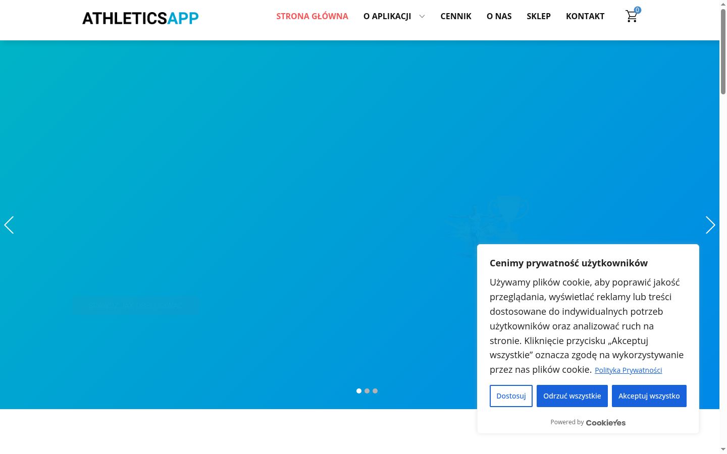 Capture d'écran de la bannière de consentement affichée avant toute interaction