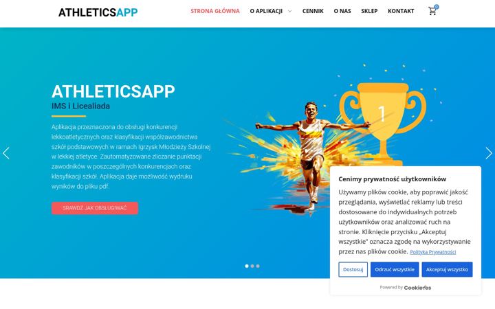 Screenshot van athleticsapp.pl