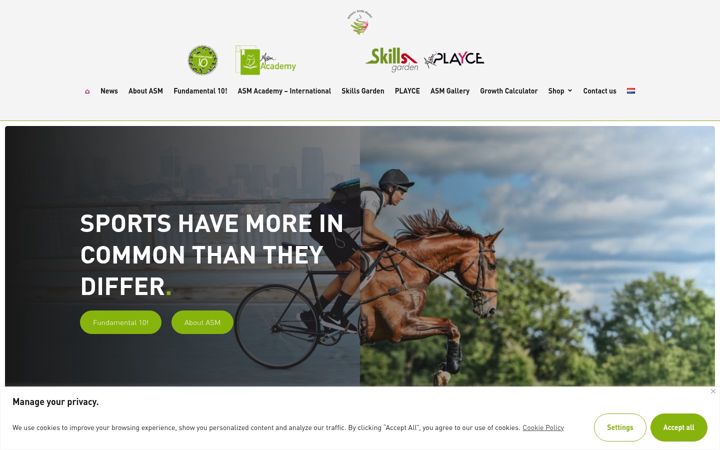 Screenshot van athleticskillsmodel.nl