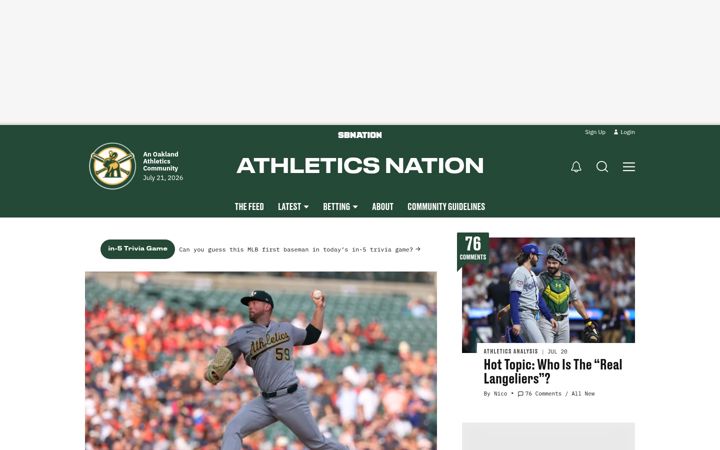 Screenshot of athleticsnation.com
