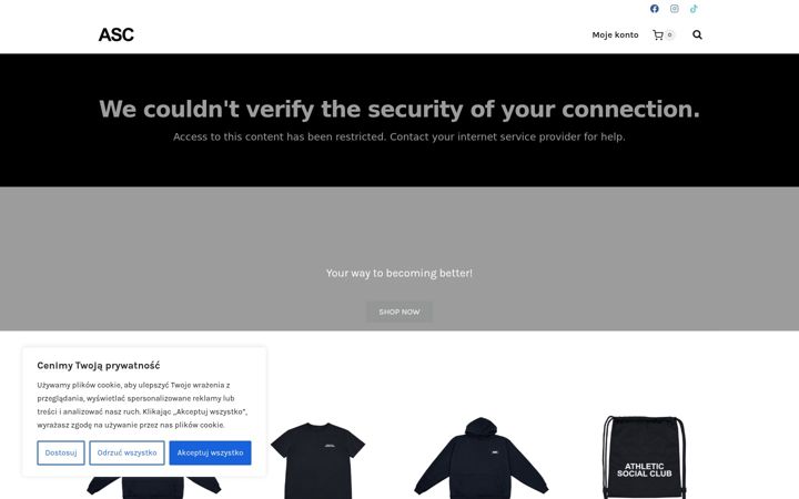 Screenshot of athleticsocialclub.store
