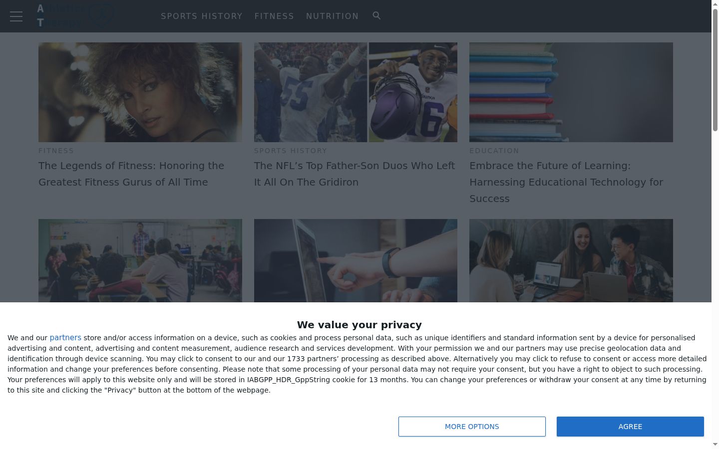 Screenshot of the consent banner shown before any interaction