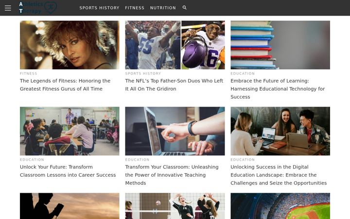 Screenshot of athleticstherapy.com