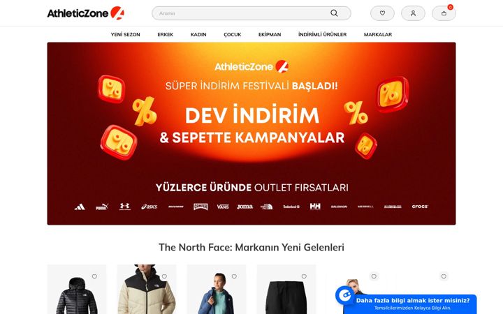 Screenshot of athleticzone.com.tr