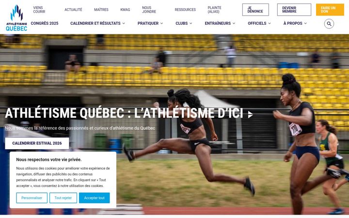 Ekrano kopija athletisme-quebec.ca