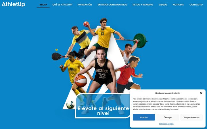 Captură de ecran a athletup.com