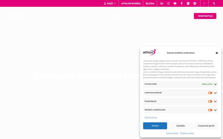 Screenshot of athlon.eus