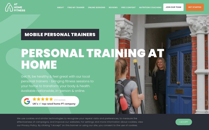 Screenshot of athomefitness.co.uk