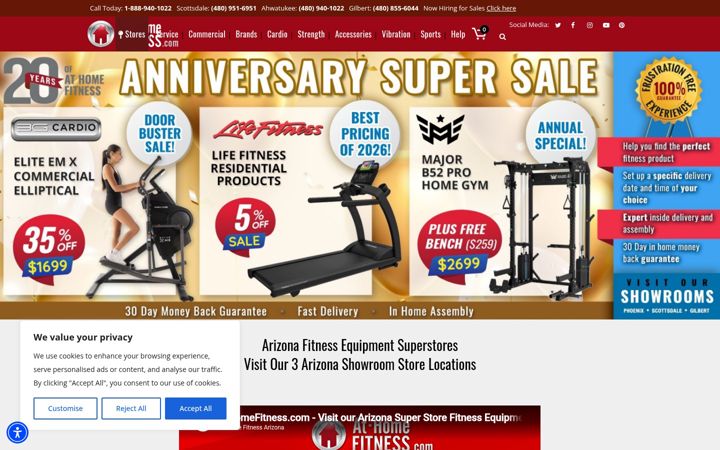 Captura de pantalla de athomefitness.com