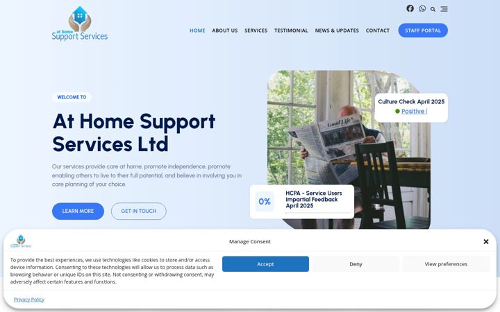 Screenshot of athomesupportservices.com