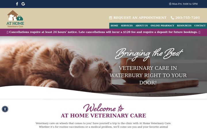 Captura de pantalla de athomevetcarewaterburyct.com