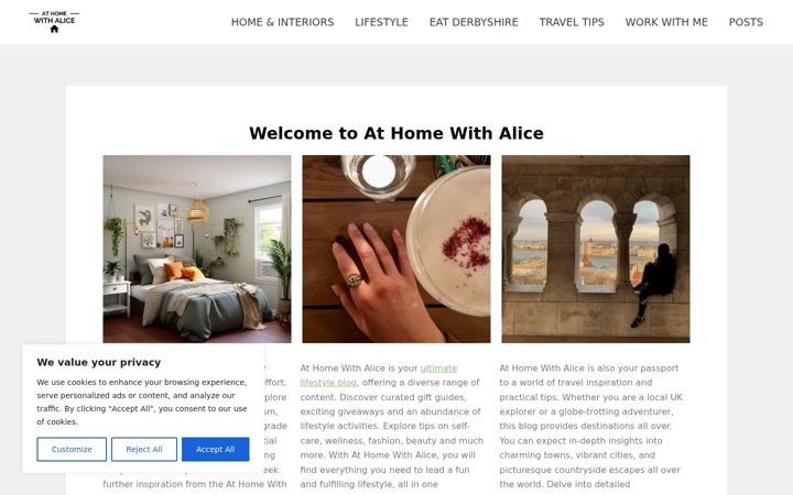 Captura de pantalla de athomewithalice.com