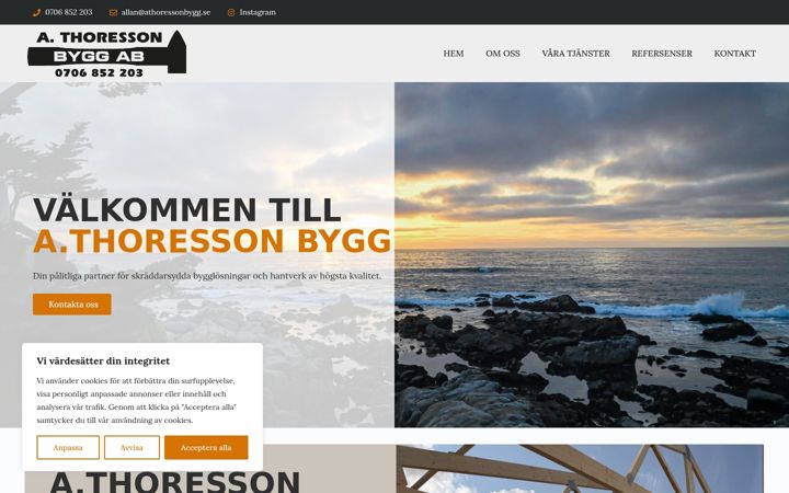 Screenshot of athoressonbygg.se