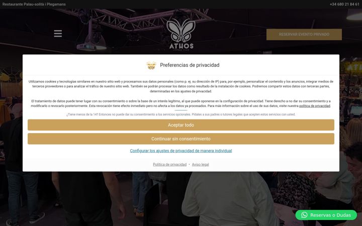 Screenshot of athosloungeclub.es