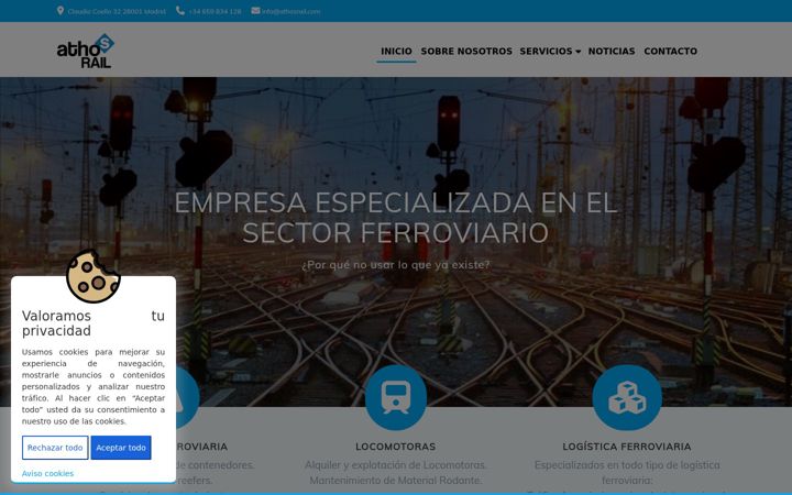 Screenshot of athosrail.com