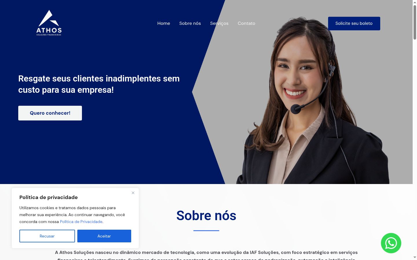 Screenshot of the consent banner shown before any interaction
