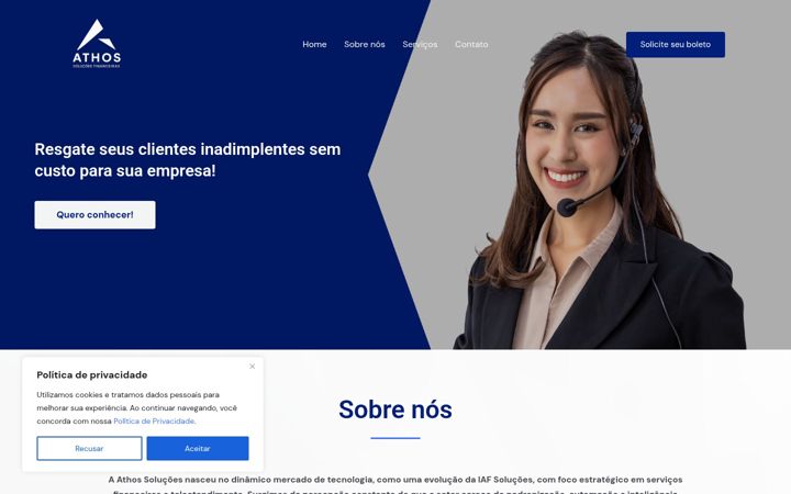 Screenshot of athossolucoes.com.br