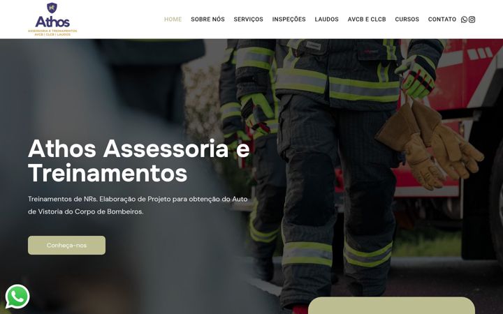 Ekrano kopija athostreinamentos.com.br