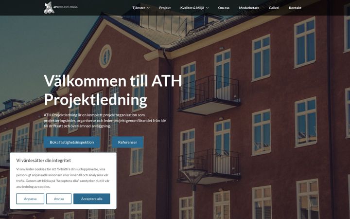 Screenshot του athprojektledning.se