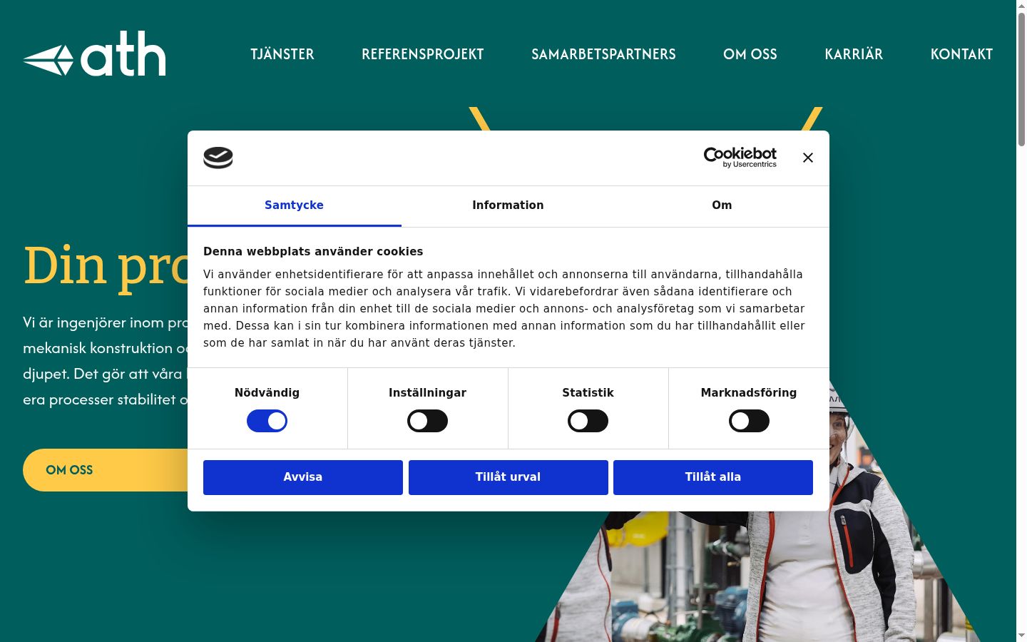 Screenshot van de toestemmingsbanner zoals getoond vóór enige interactie