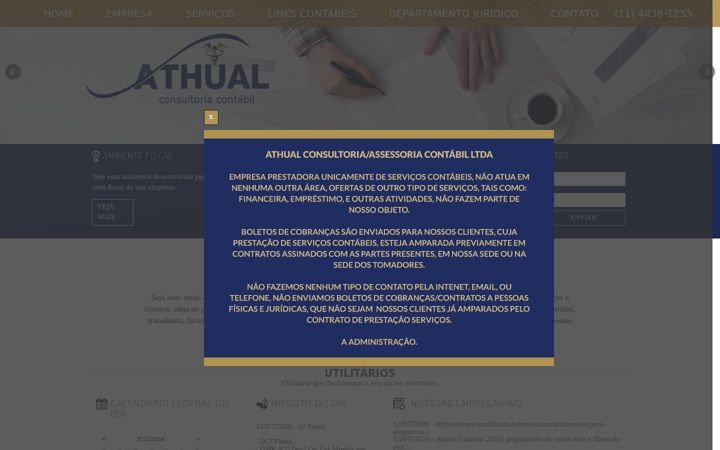 Ekrano kopija athualcontabilidade.com.br