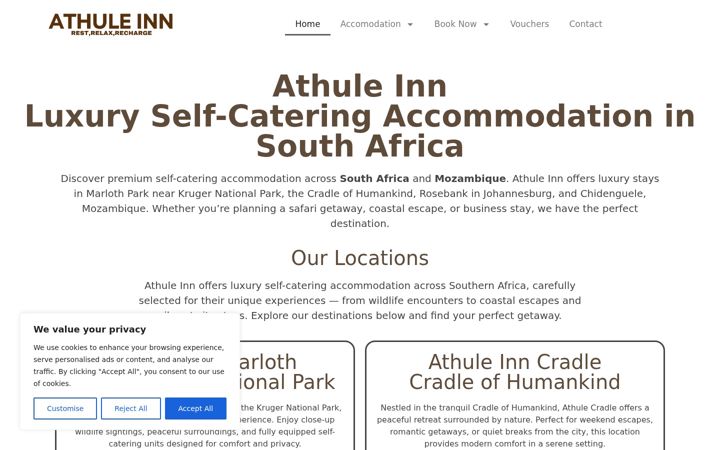 Screenshot of athuleinn.co.za